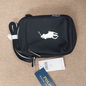Ralph Lauren Festival Bag. Black with white pony. 2 zippers and shoulder strap.